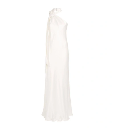 Shop Galvan Silk Ushuaia Gown In White