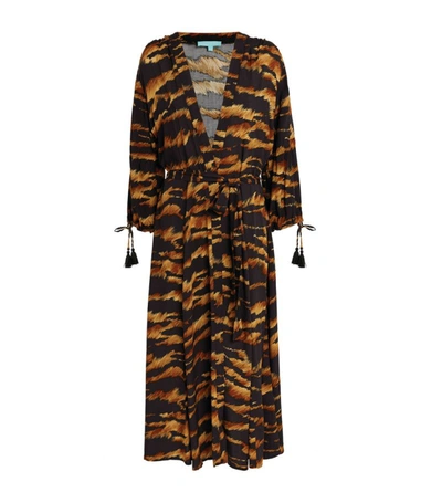 Shop Melissa Odabash Safari-print Gabby Maxi Dress In Brown