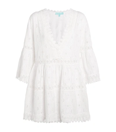 Shop Melissa Odabash Embroidered Victoria Mini Dress In White
