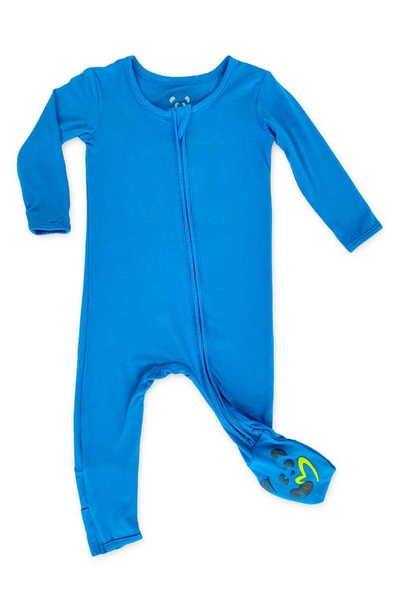 Shop Bellabu Bear Kids' Teal Convertible Footie Pajamas In Teal Blue