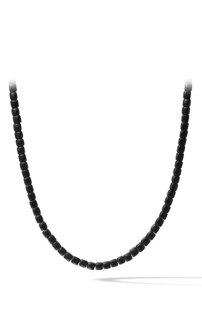 Shop David Yurman Spiritual Beads Hex Necklace In Silver/ Black Onyx