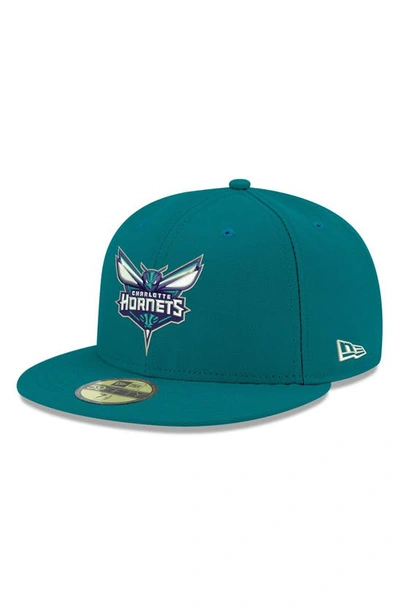 Shop New Era Teal Charlotte Hornets Official Team Color 59fifty Fitted Hat