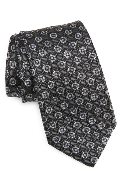 Shop Nordstrom Medallion Silk Tie In Black