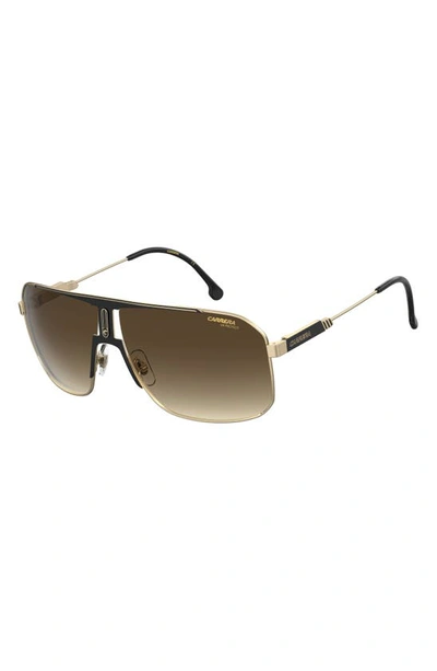 Shop Carrera Eyewear Carrera 65mm Rectangular Sunglasses In Black Gold / Brown Gradient