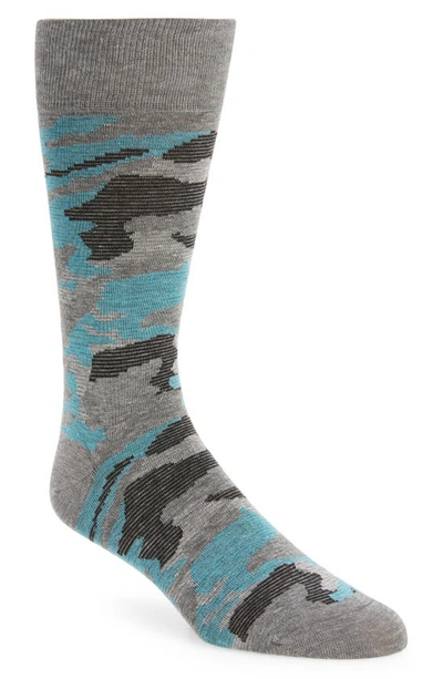 Shop Cole Haan Modern Camo Socks In Med Grey Heather