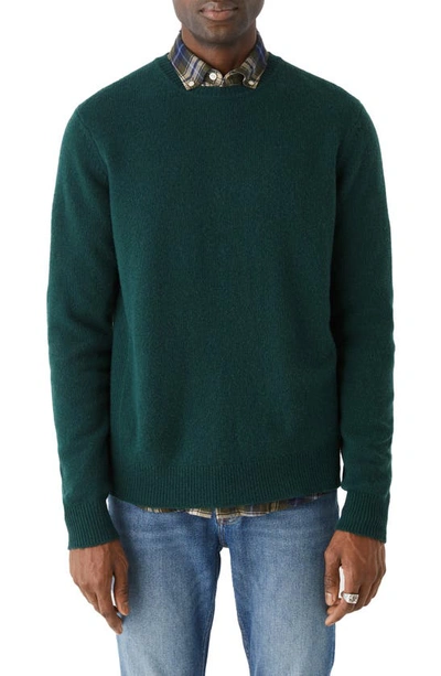 Shop Frank + Oak Crewneck Wool Blend Sweater In Forest