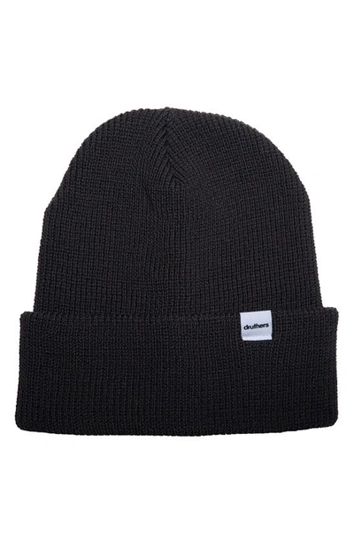 Shop Druthers Organic Cotton Knit Beanie In Washed Black