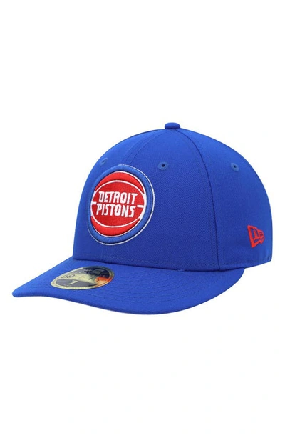 Shop New Era Blue Detroit Pistons Team Low Profile 59fifty Fitted Hat