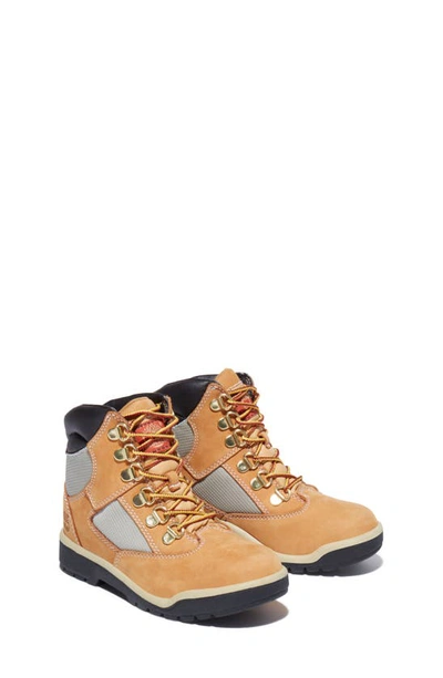 Timberland Mixed Media Field Boot In Wheat Nubuck