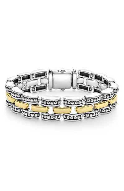 Shop Lagos Gold Caviar Link Bracelet In Two-tone