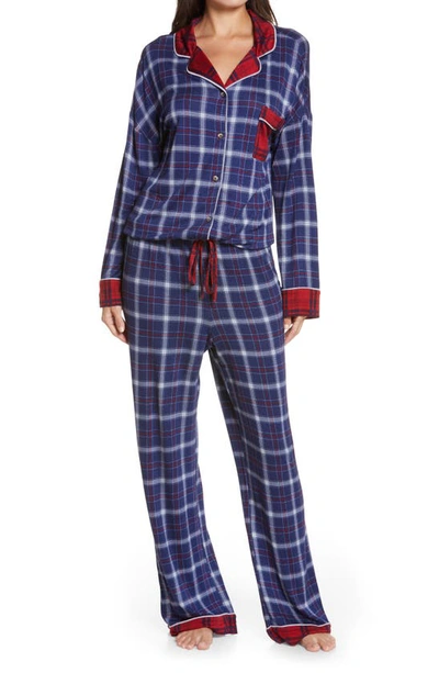 Shop Honeydew Intimates Tucked In Lounge Jumpsuit In North Star Plaid