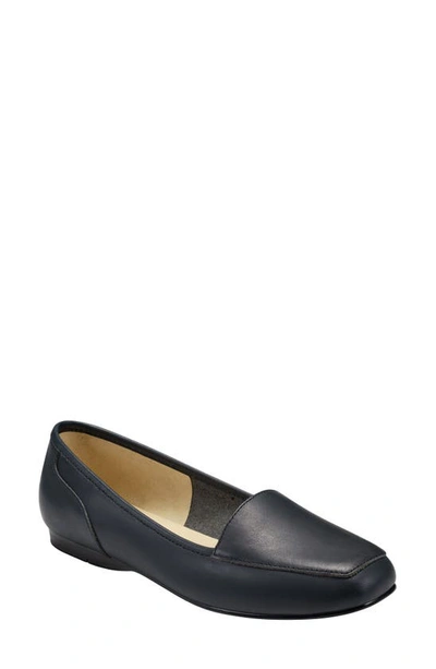Shop Bandolino Liberty Leather Flat In Navy Leather