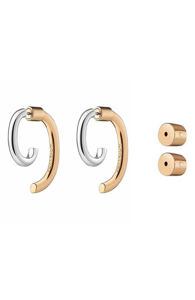 Shop Demarson Front/back Hoop Earrings In Gold/ Silver