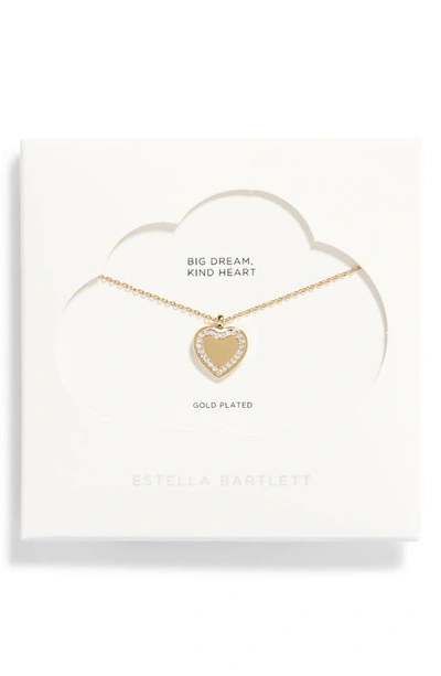 Shop Estella Bartlett Cubic Zirconia Heart Pendant Necklace In Gold