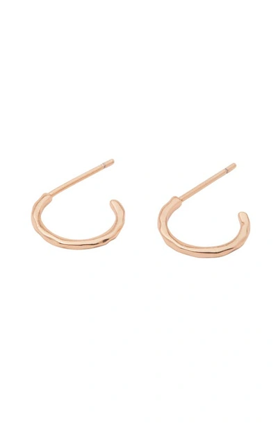 Shop Gorjana Taner Mini Hoop Earrings In Rose Gold