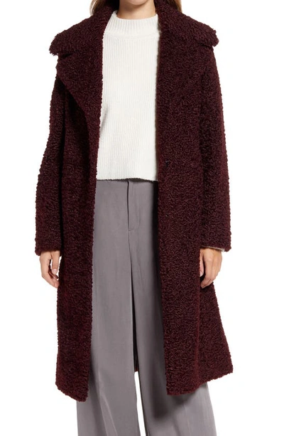 Shop Sam Edelman Teddy Bear Long Coat In Wine