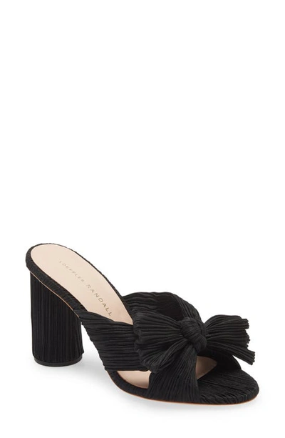 Shop Loeffler Randall Penny Knotted Lamé Sandal In Black