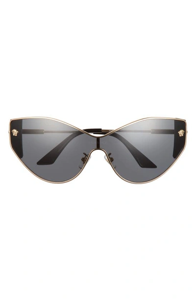 Shop Versace 47mm Cat Eye Sunglasses In Gold/ Dark Grey