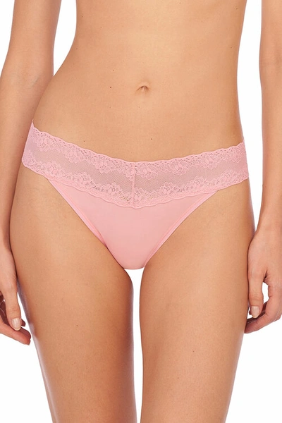 Shop Natori Intimates Bliss Perfection One-size Thong In Pink Icing