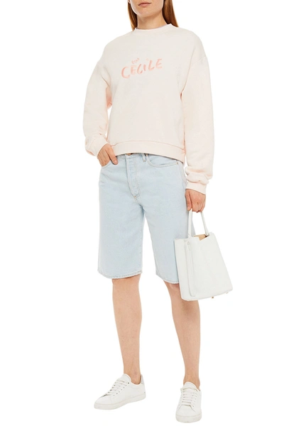 Etre Cecile Embroidered French Cotton-terry Sweatshirt In Pastel Pink