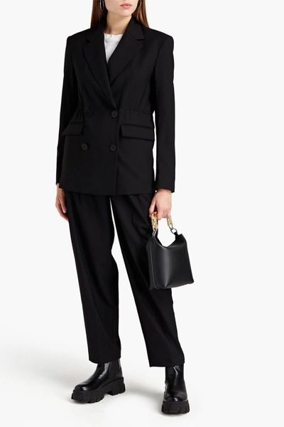 Shop Remain Birger Christensen Daisy Double-breasted Twill Blazer In Black