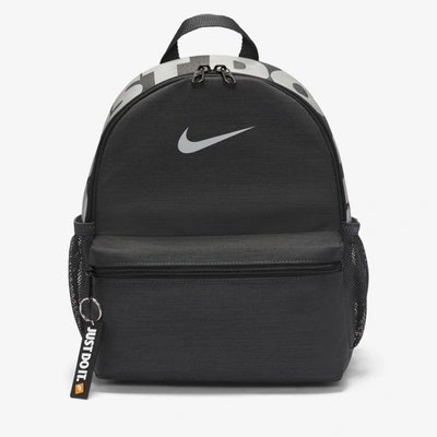 Shop Nike Brasilia Jdi Kids' Backpack In Dark Smoke Grey,dark Smoke Grey,metallic Silver