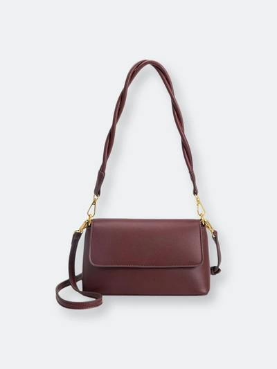 Shop Melie Bianco Francesca Burgundy Small Shoulder Bag In Red