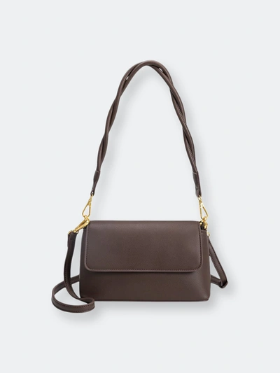 Shop Melie Bianco Francesca Chocolate Small Shoulder Bag In Brown