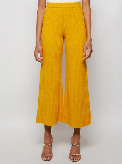 Shop Proenza Schouler Melange Boucle Knit Pants Yellow