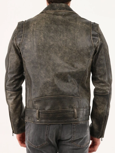 Shop Golden Goose Golden Collection Leather Biker Jacket In Black