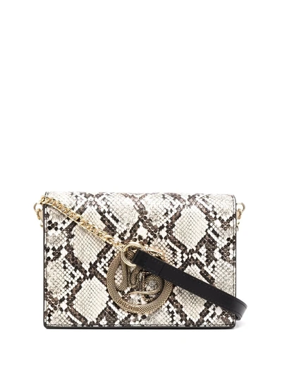 Shop Just Cavalli Snakeskin-print Crossbody Bag In 黑色