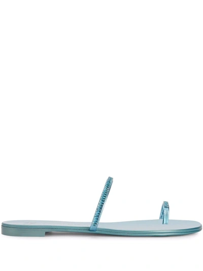 Shop Giuseppe Zanotti Colorful Flat Sandals In 蓝色