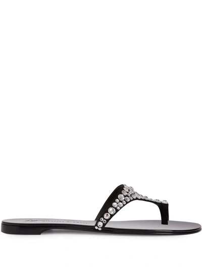 Giuseppe Zanotti Nebula Crystal-embellished Sandals In 黑色