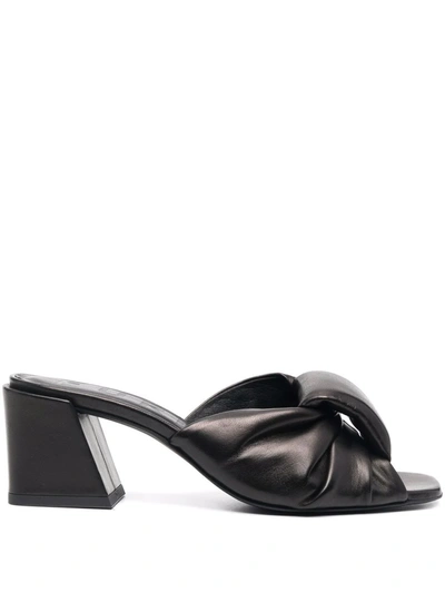 Shop Furla Heeled Bow-detail Sandals In Black
