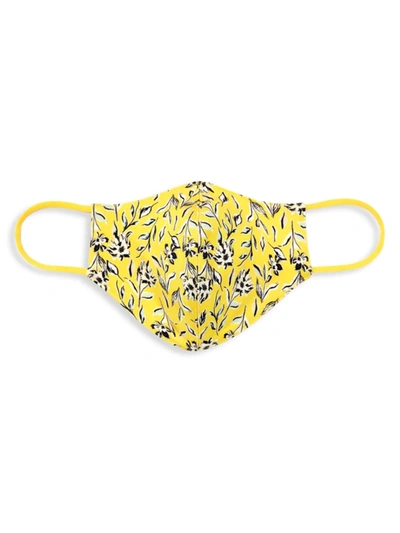 Shop Alice And Olivia Women's Abbi Structured Floral Face Mask In Free Swinging Sunbeam