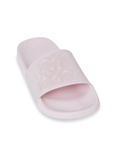 Shop Burberry Kid's K1 Mini Furley Slide Sandals In Pastel Pink