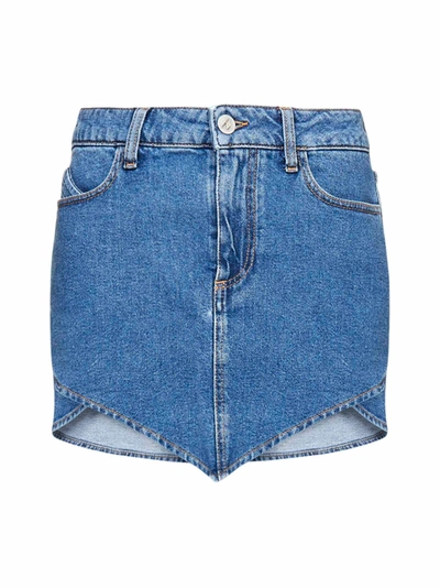 Shop Attico The  Mini Denim Skirt In Blue