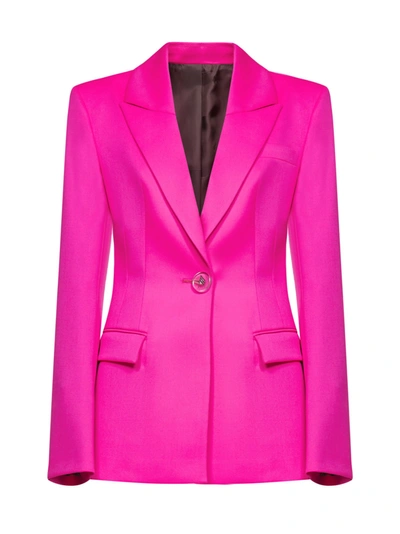 Shop Attico The  Clessidra Logo Button Tailored Blazer In Pink
