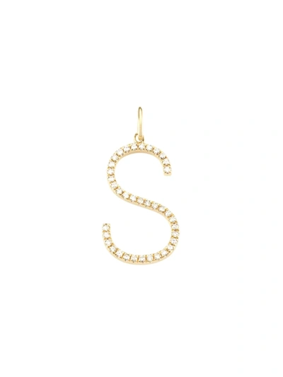 Shop Saks Fifth Avenue Women's 14k Yellow Gold & Diamond Pavé Initial Charm In Initial S