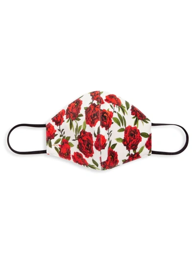 Shop Alice And Olivia Women's Abbi Rose Print Structured Face Mask In Lilas Rose
