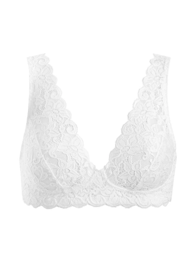 Shop Hanro Women's Luxury Moments Allover Lace Soft Cup Bra In White