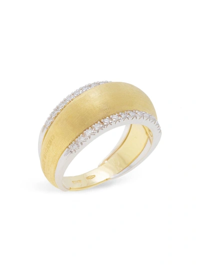 Shop Marco Bicego Women's Lucia Two-tone 18k Gold & Diamond Tapered Ring