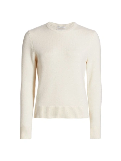 Shop Co Women's Essentials Cashmere Knit Crewneck Sweater In Open White