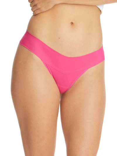 Shop Hanky Panky Women's Breath Natural Rise Thong In Provocative Pink