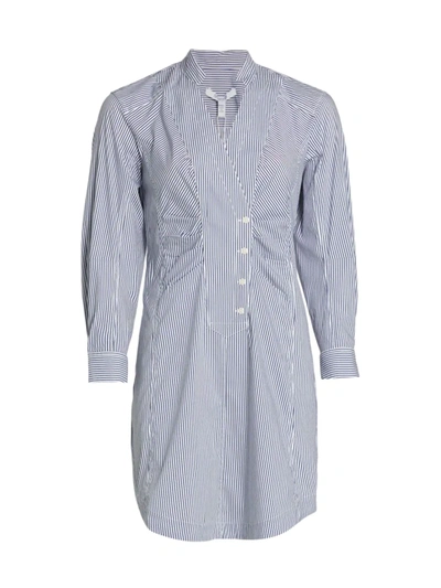 Shop Derek Lam 10 Crosby Women's Beverly Stripe Shirtdress In Navy White