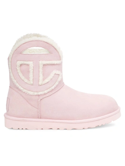 Shop Ugg X Telfar Women's Logo Mini Snow Boots In Pink
