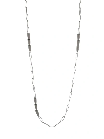 Shop Vhernier Women's Calla Titanium & Diamond Chain Necklace
