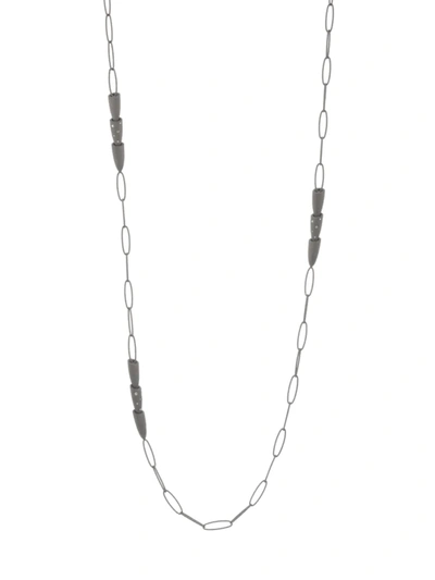 Shop Vhernier Women's Calla Titanium & Diamond Chain Necklace