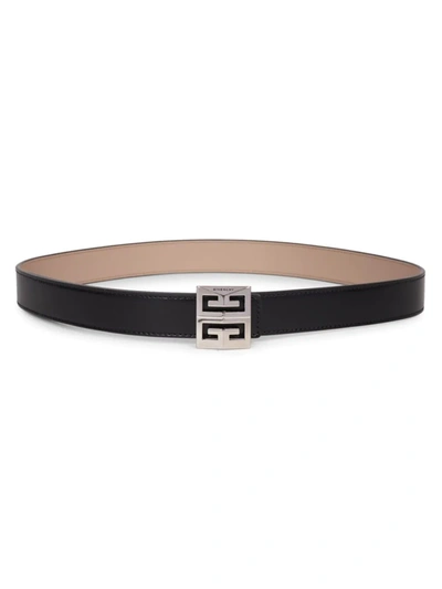 Shop Givenchy Women's 4g Buckle Leather Belt In Black