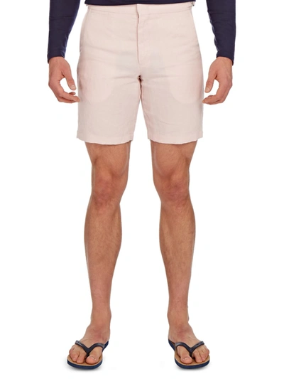 Shop Orlebar Brown Men's La Plage Norwich Linen Shorts In Quartz